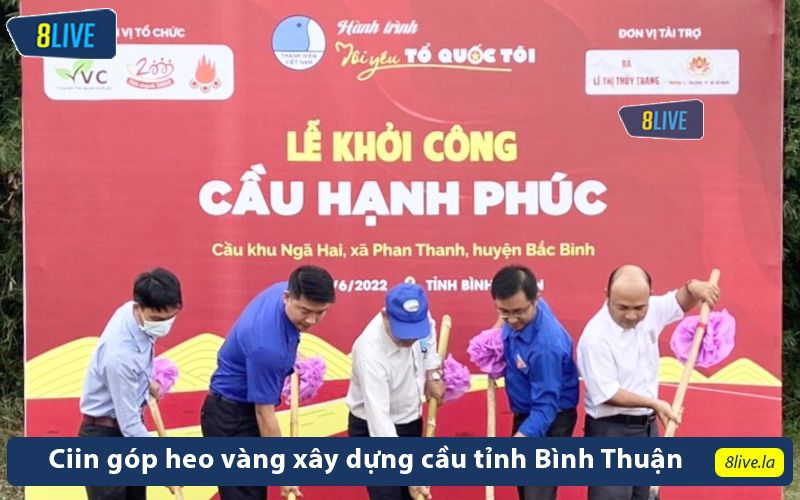 CiiN 8live Góp Heo Vàng xây dựng cầu khu vực Ngã Hai tại xã Phan Thanh, huyện Bắc Bình, tỉnh Bình Thuận